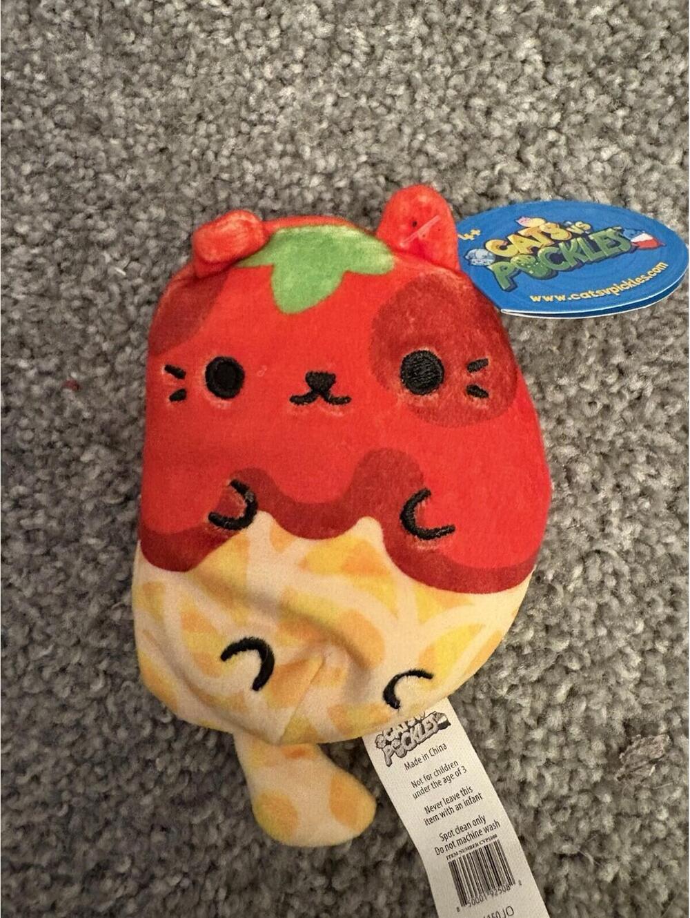 Cats vs Pickles SPAGHETTI FREDDIE Cat Plush Bean Bag with Tags Tactile Fidget 4"